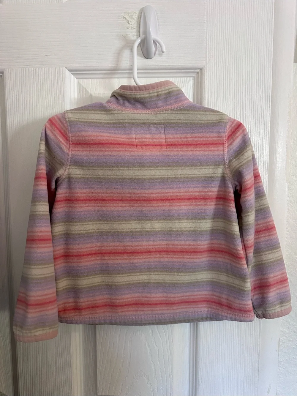 Osh Kosh Pastel Striped Quarter-Zip Fleece Top